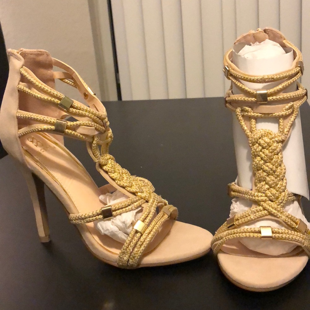 Cream open toe high heels— style: KANDI
